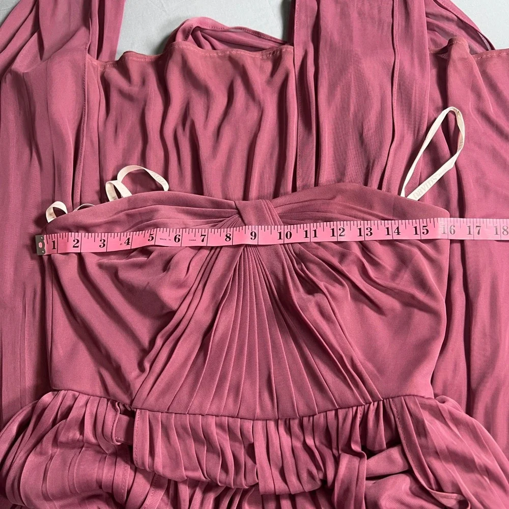 David's Bridal Bridesmaid Dress Convertible Maxi Gown Formal Mauve Size 8 - Picture 12 of 13